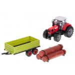 Žaislinis traktorius su priekaba ir kroviniu